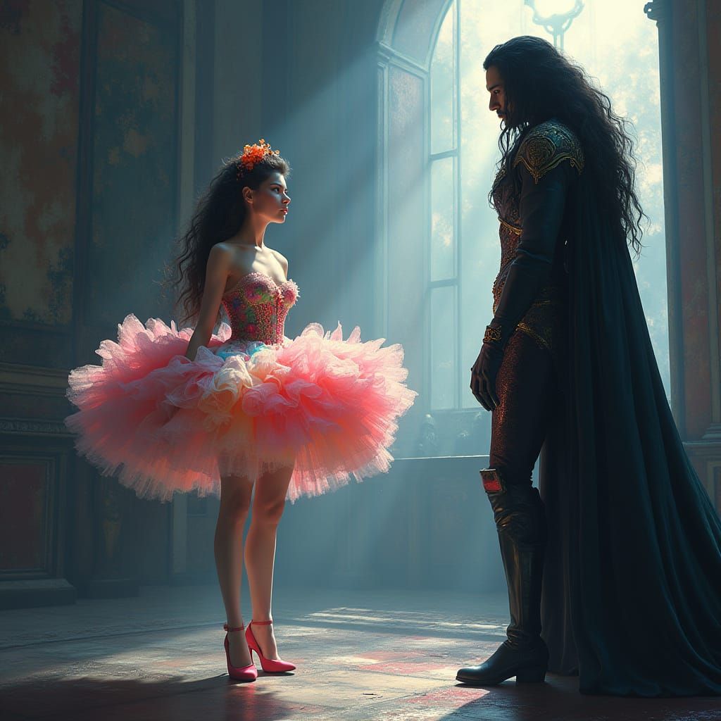 Sissy Ballerina in Elegant Curtsey to Dark Mafia Boss