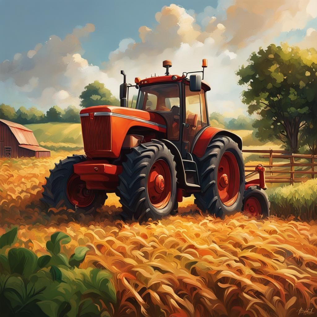Hyperrealistic Farm in Splash Art Style