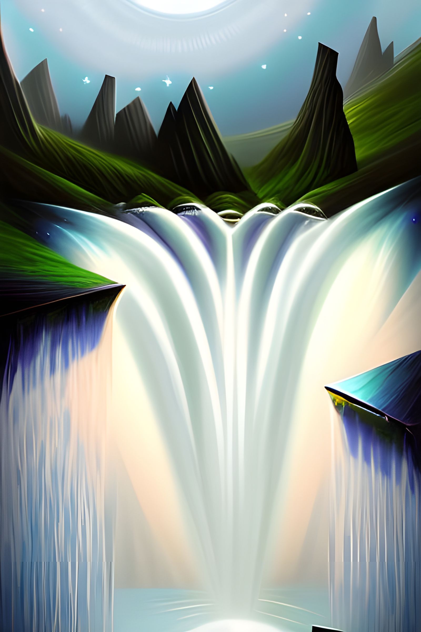 Surreal Waterfall of Stars: Artstation HD