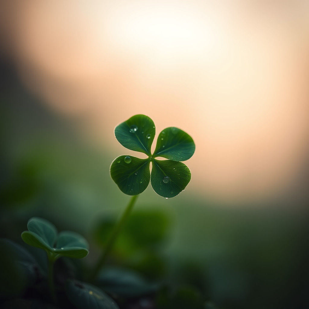 Lucky Four-Leaf Clover in Hyperrealistic Style