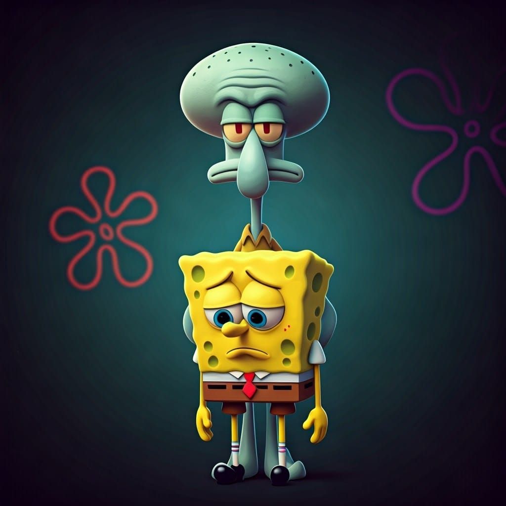 SpongeBob's Hurt Feelings: A Pixar-Inspired Concept Art