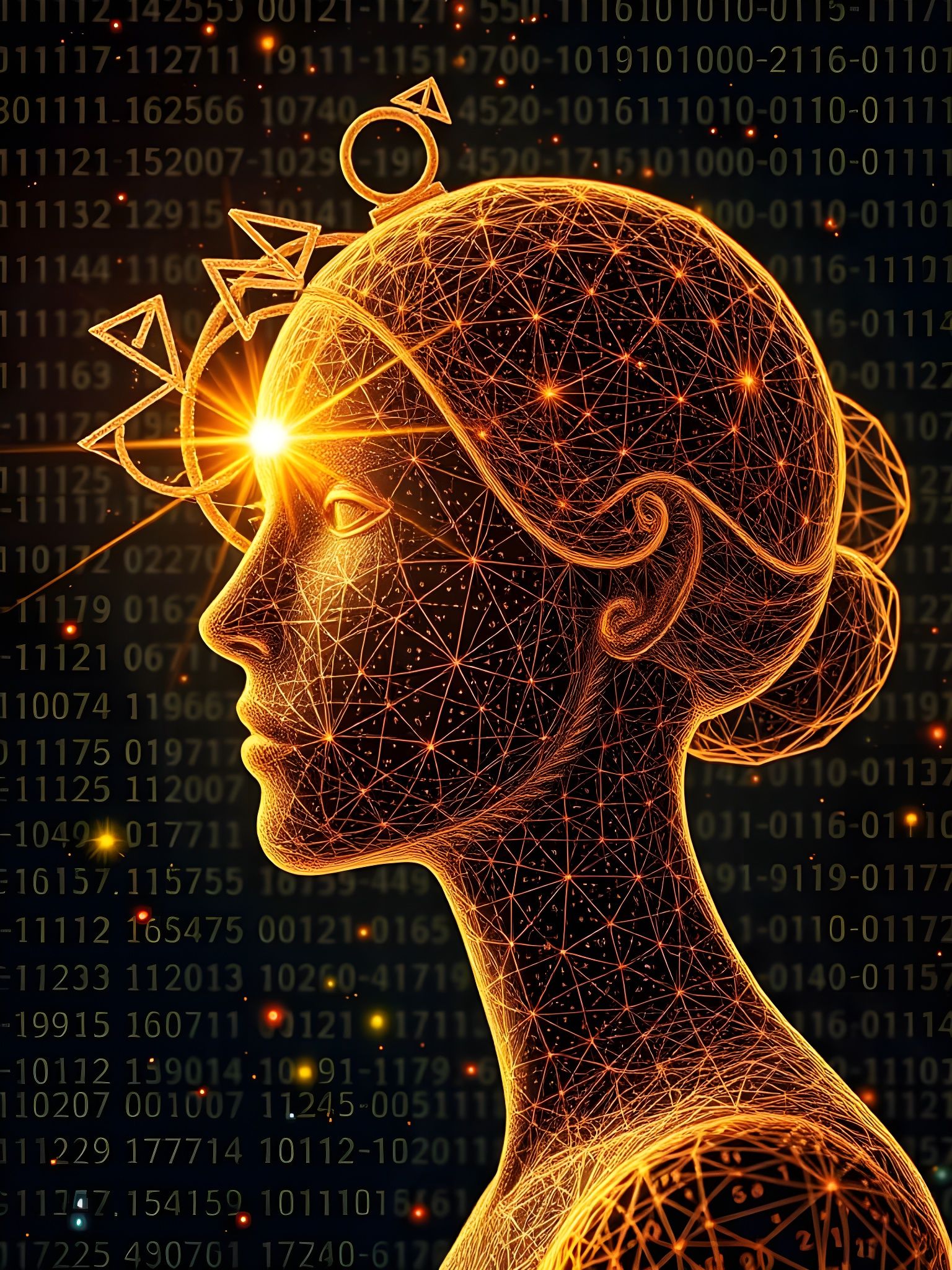 Fibonacci Numbers Emerge into a Colorful Female Portrait