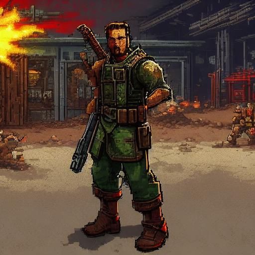 Pixel Art Tavern Wench in Frank Frazetta Style