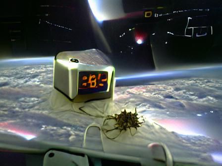Alarm Clock Floating in Outer Space