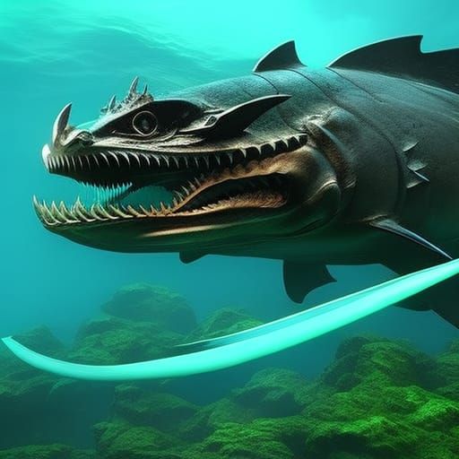 Hyperrealistic Dagon Splash Art in 4K