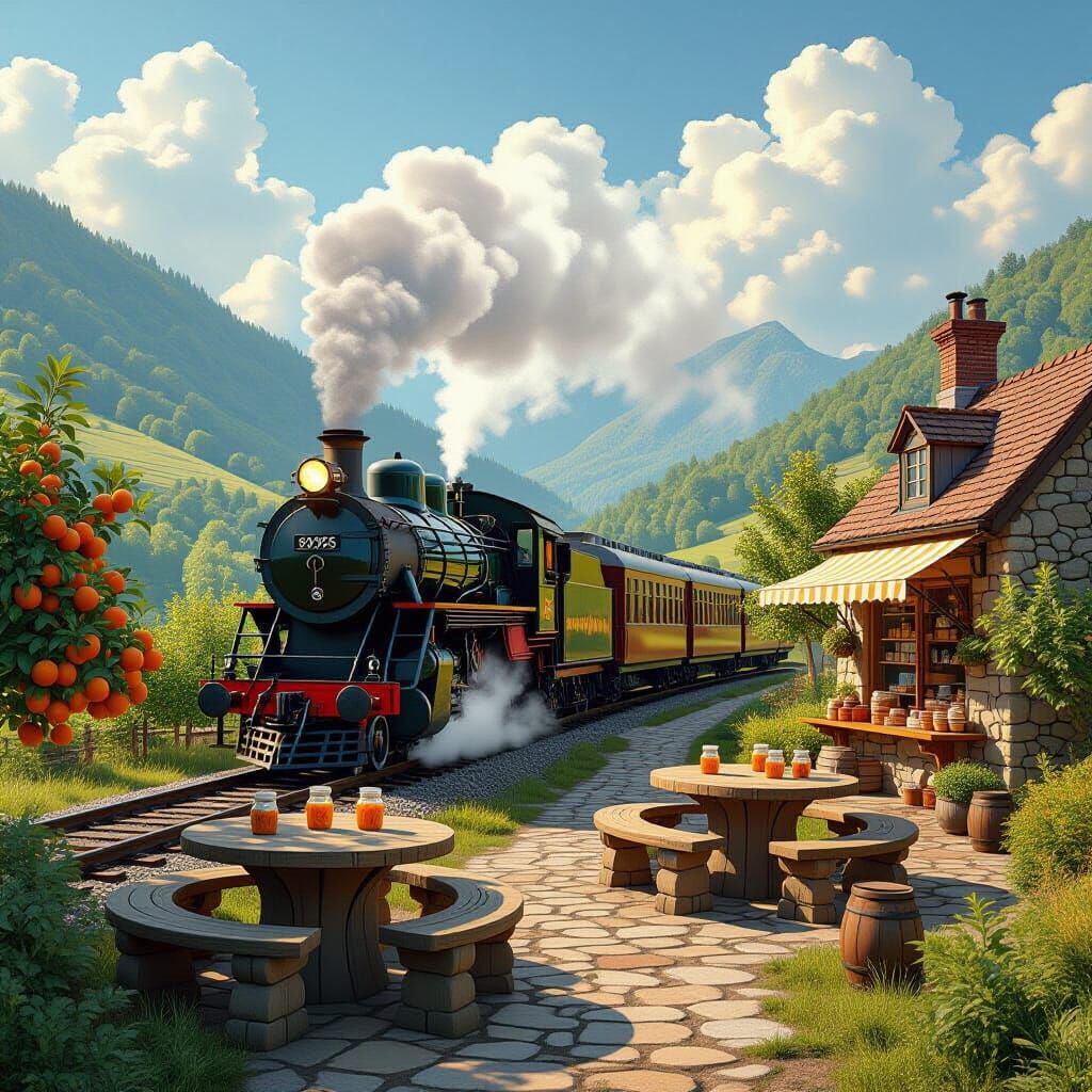 Nostalgic Steam Train Through Orange Valley