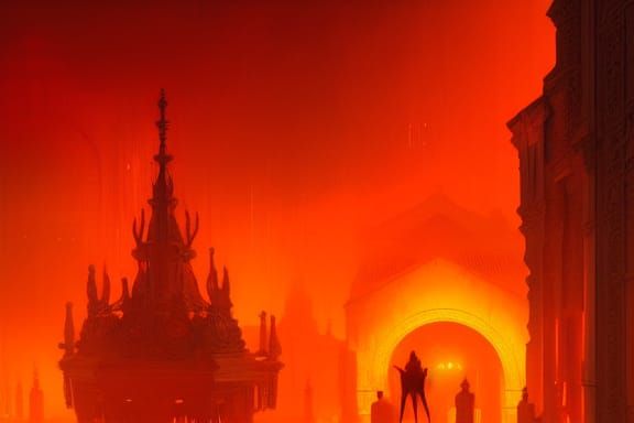 Hell's Entrance: Art Deco Rococo Concept Art