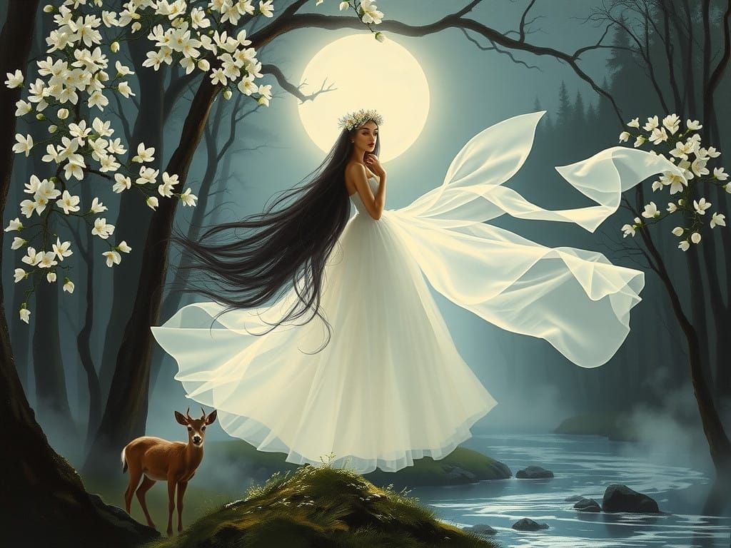 Moonlit Ethereal Queen in Soft Focus
