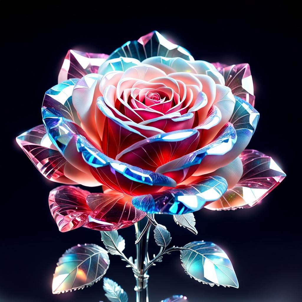 Crystal Rose Gem: Detailed Matte Painting