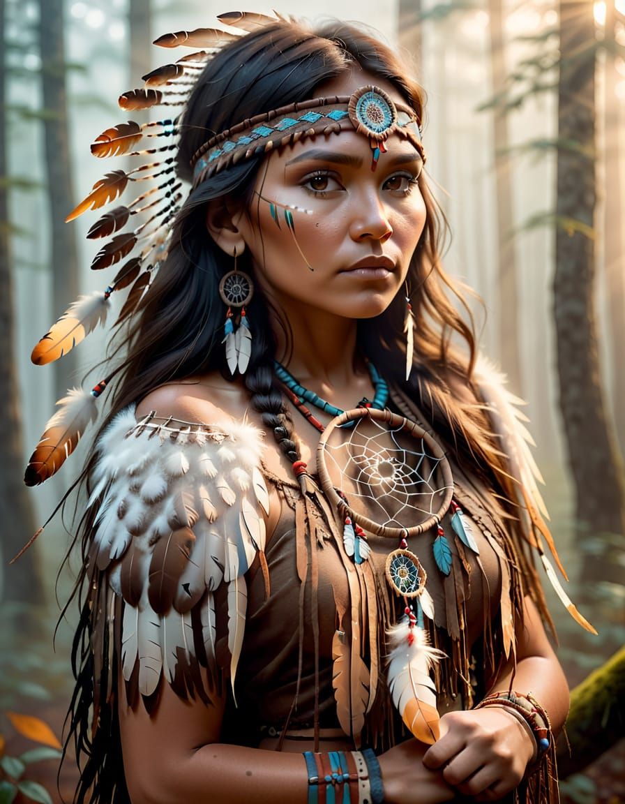 Cherokee Princess in Mystical Forest