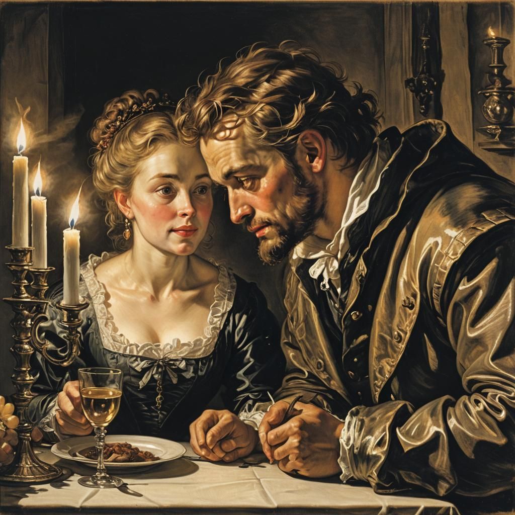 Romantic Dinner in the Style of Rubens