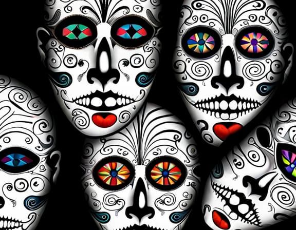 Dia de los Muertos Makeup in German Expressionist Style