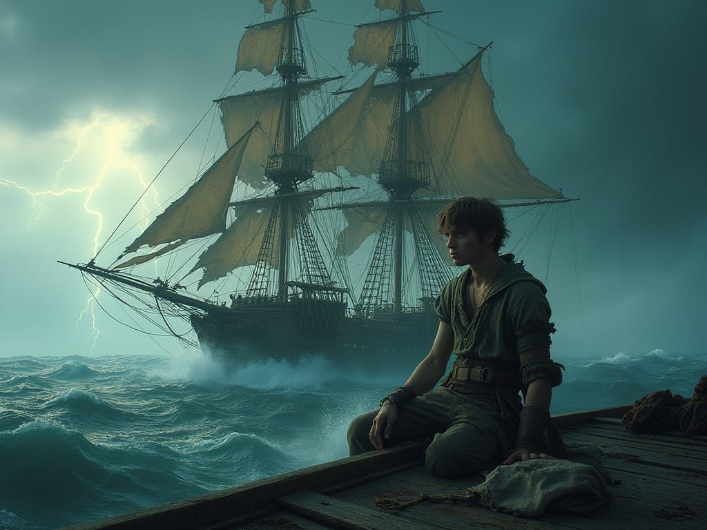 Ghost Ship Sails Into Stormy Seas