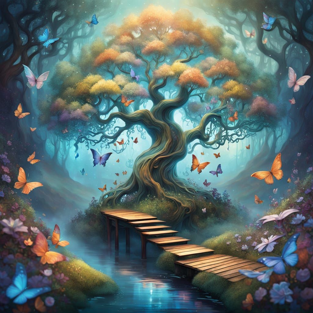 Ethereal Floral Forest Pop-Up Book Art