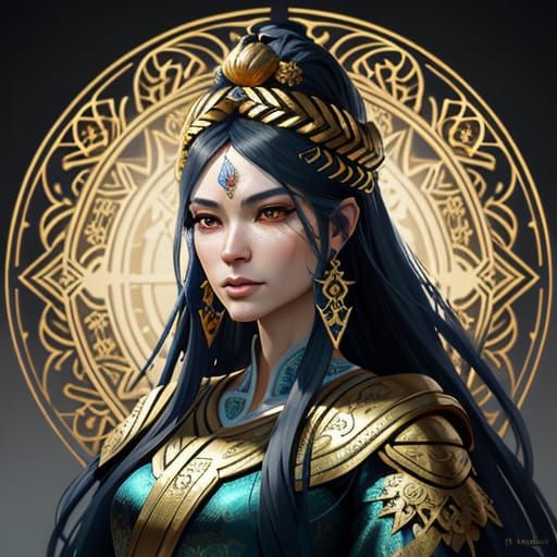 Eastern Goddess Portrait in Baroque Fantasy Style