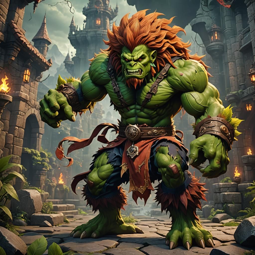 Blanka as D&D Character: Fantasy Concept Art