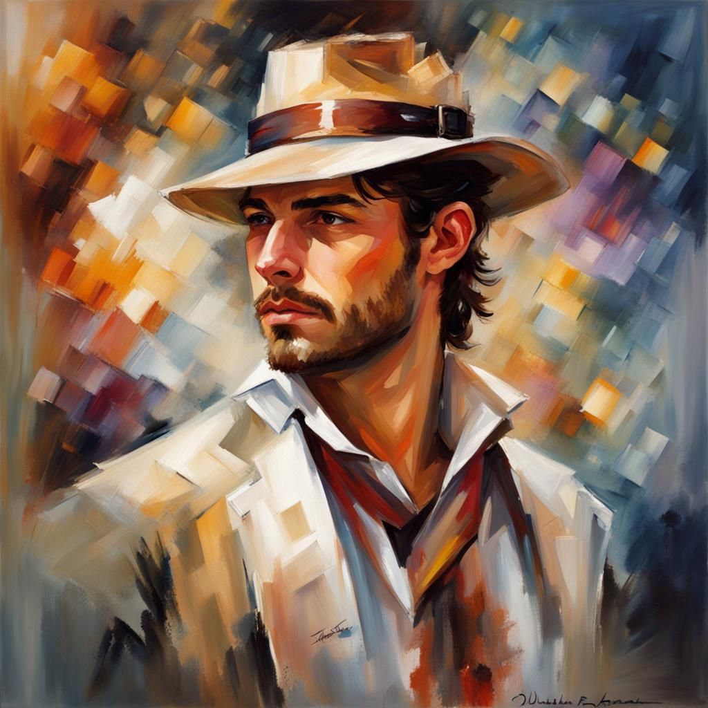 Portrait of a Handsome Man in Impressionistic Style