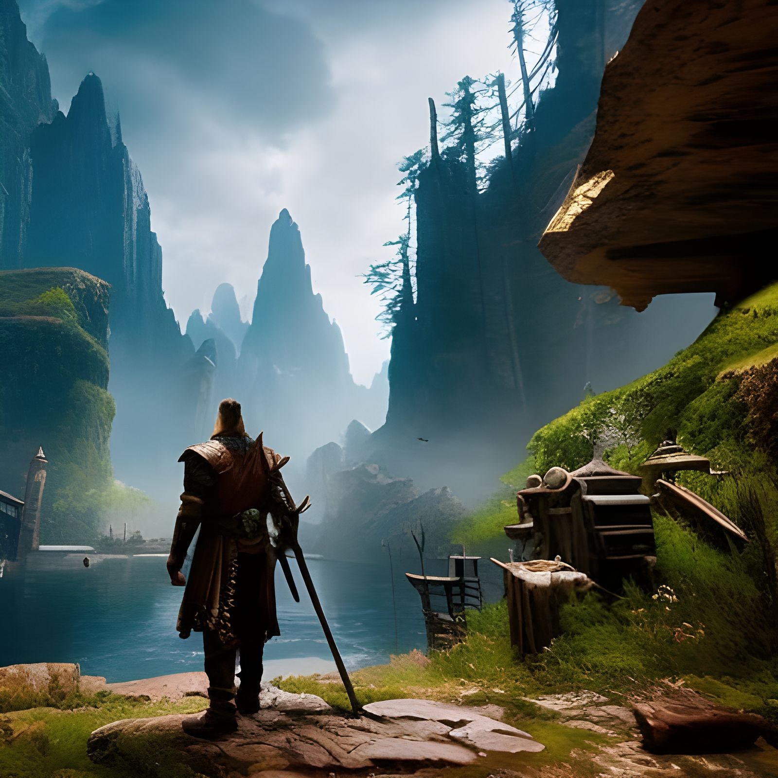 Viking king thinking about his homeland