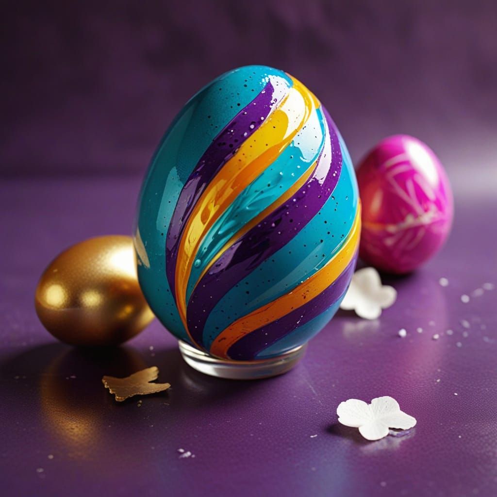 Vibrant Egg Still Life in Whimsical Style