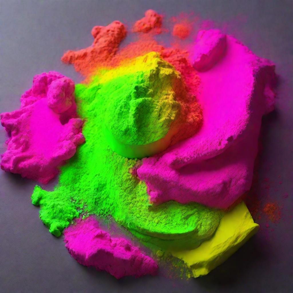 Fluorescent Flour: A Vibrant Display of Color
