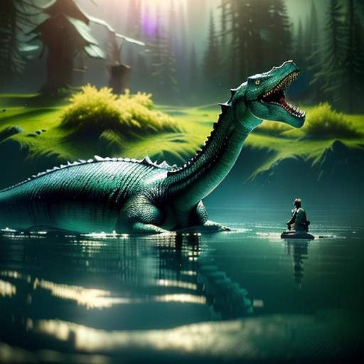 Epic Loch Ness Monster in 3D Game Style