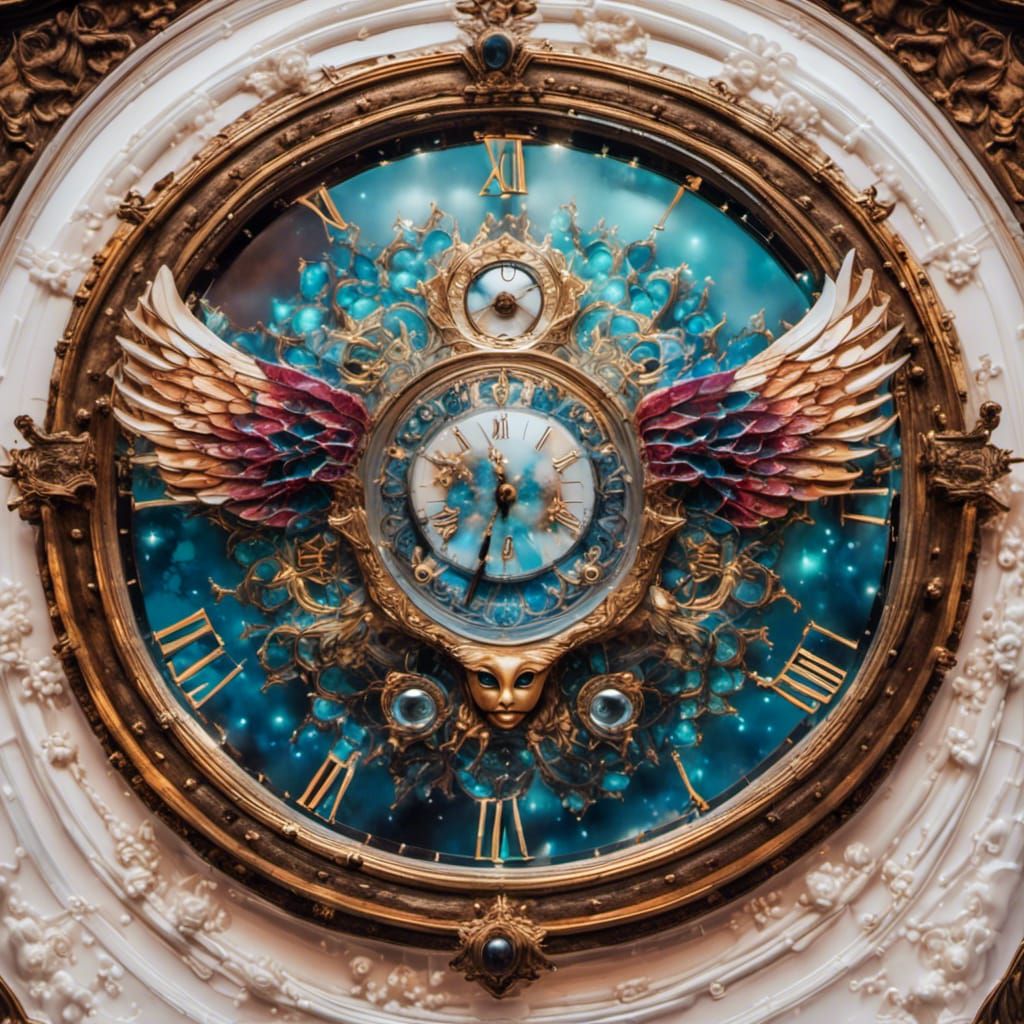 Hallucinogenic Melting Clocks with Winged Eyeballs