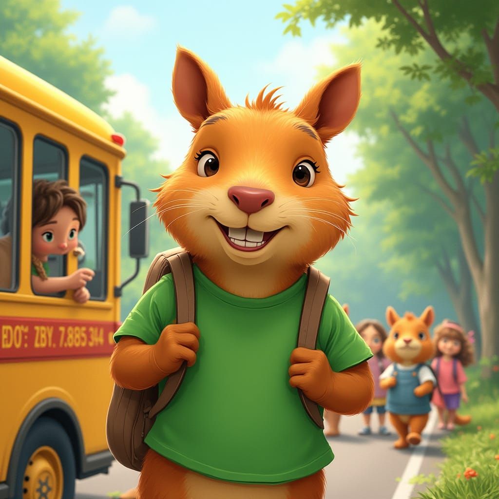 Capybara Goes to Summer Camp in Whimsical Style