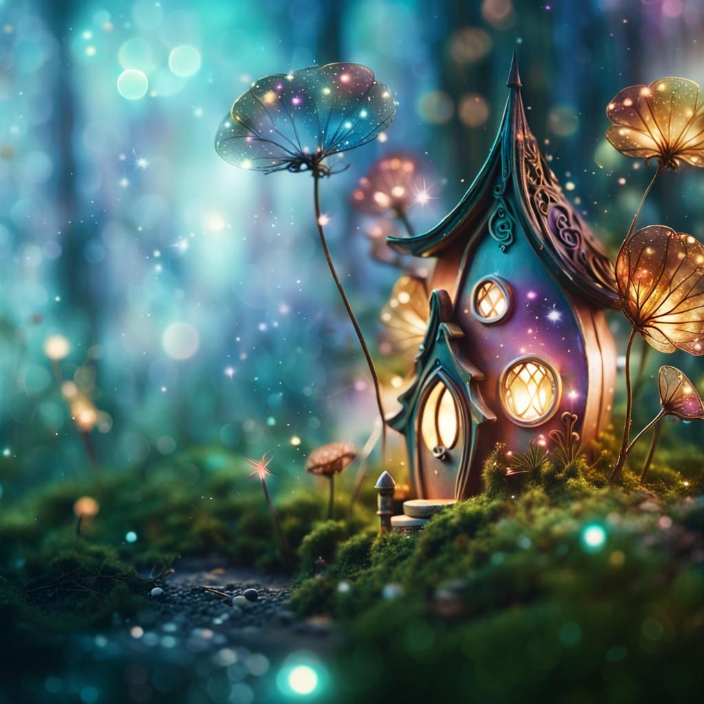 Art Nouveau Fairy House in Astral Illustration
