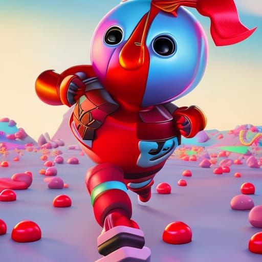 Dead Pool in CandyLand: Hyperrealistic Digital Illustration
