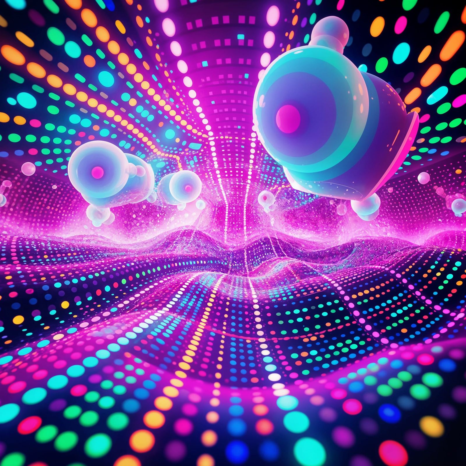 Abstract 3D Composition of Colorful Dots