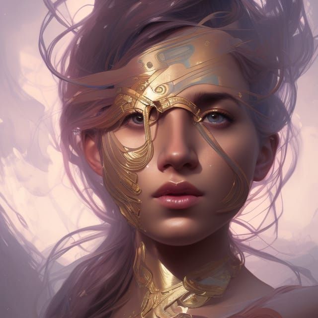 Goddess of Time Portrait in Digital Art Style