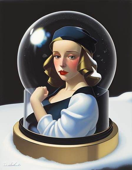 Snow Globe in Art Deco Style
