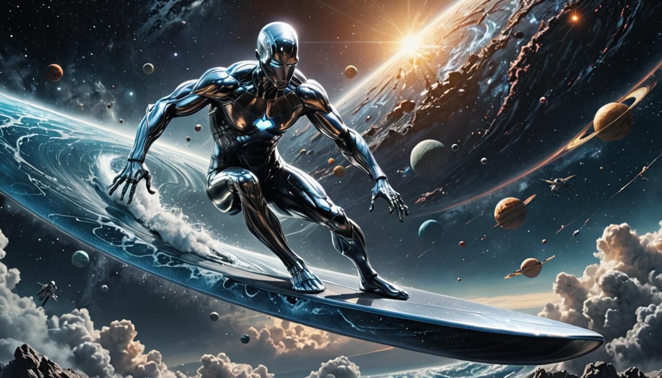 Silver Surfer Rides the Cosmic Waves