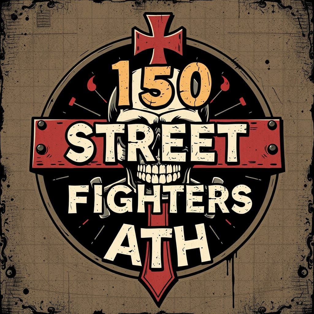 Vintage Street Sign with Skull and Cross in Graffiti Style