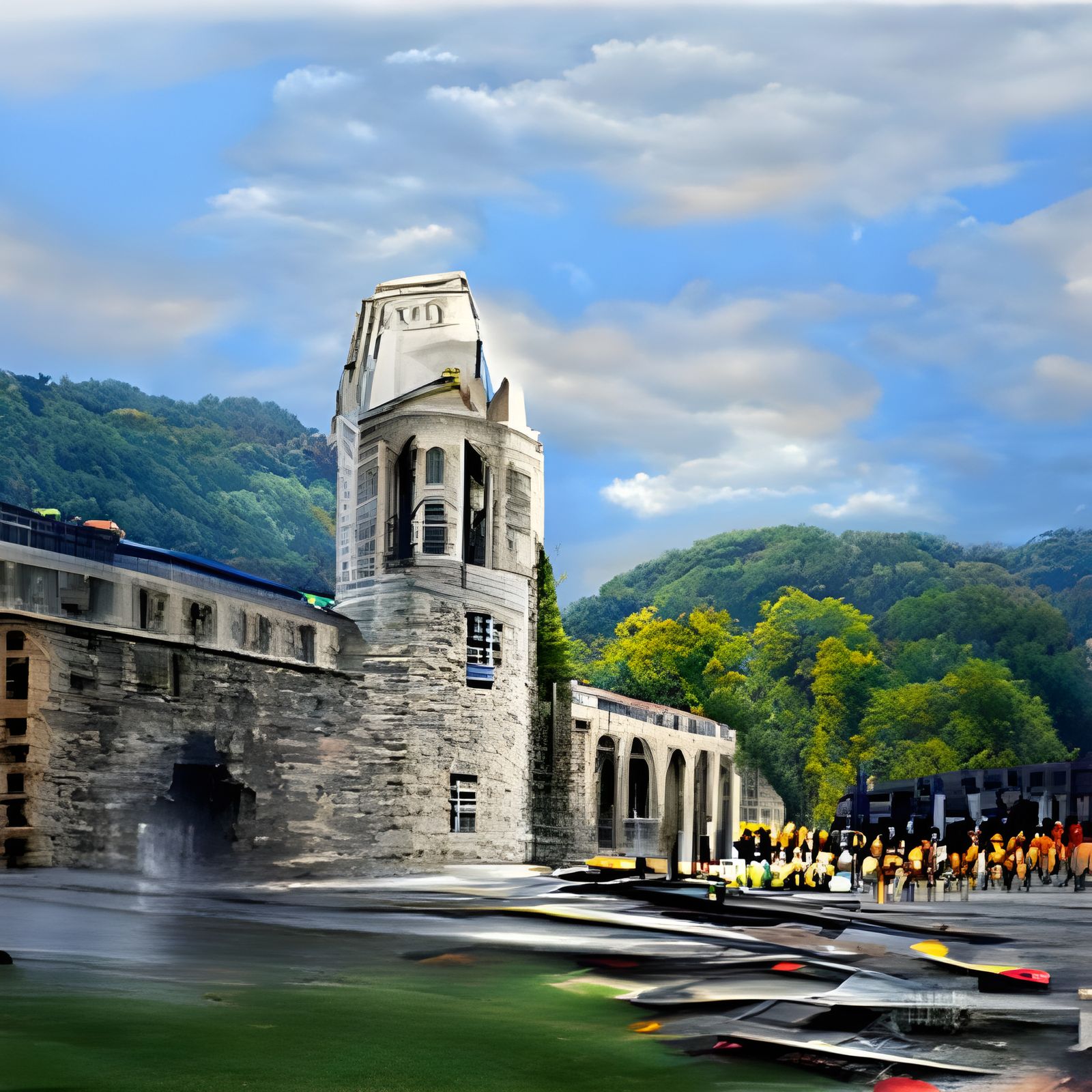 West Point Academy: Detailed Photorealistic Oil Painting