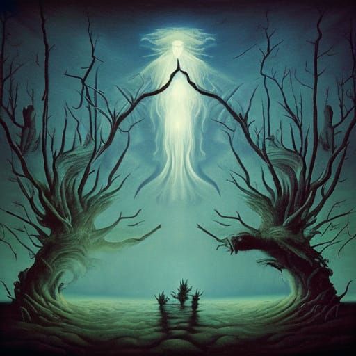 Surreal Steampunk Dreamscape with Dramatic Lighting