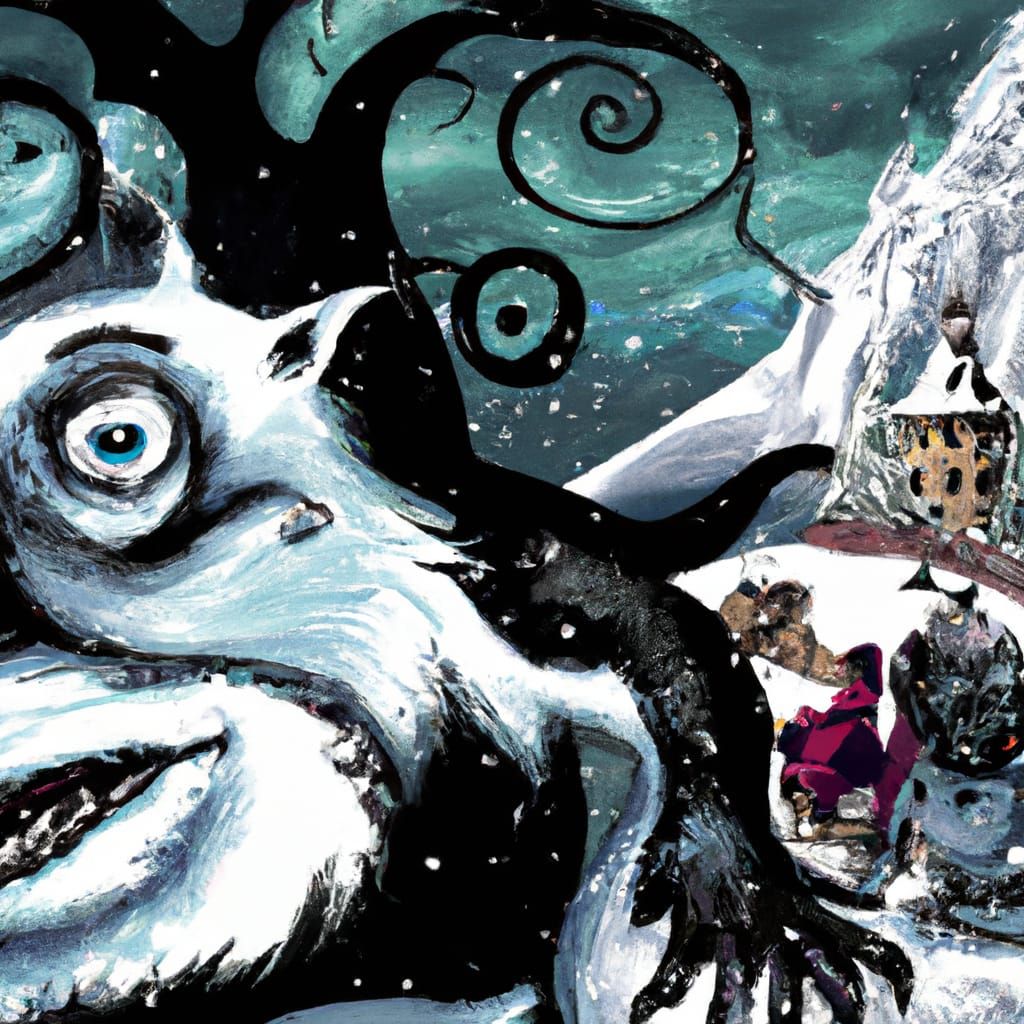 Creepy Krampus in Surrealist Style