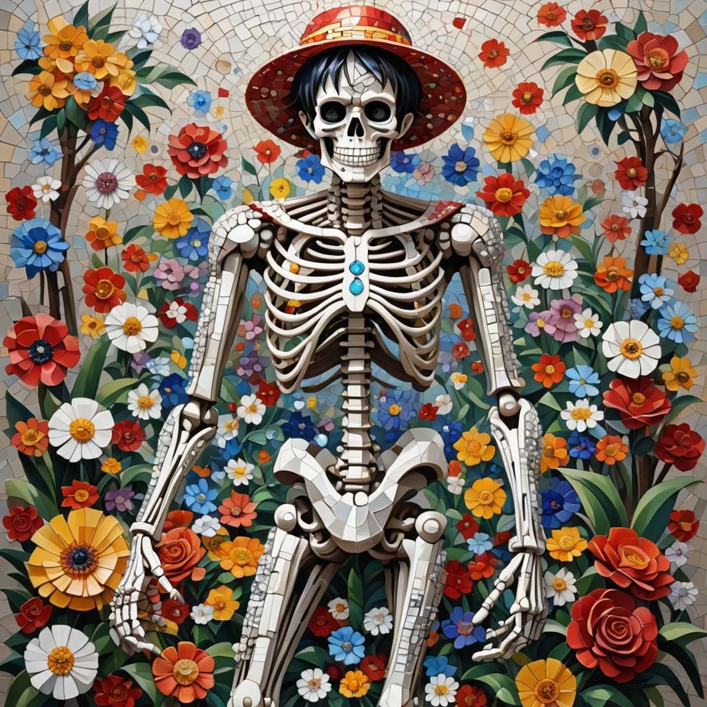 Monkey D Luffy Diamond Skeleton Sculpture