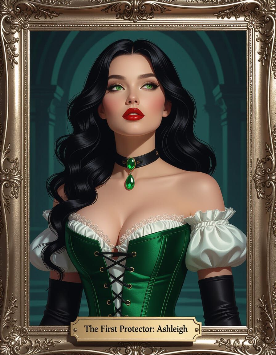 Elegant Handmaiden Portrait in Dark Fantasy Style