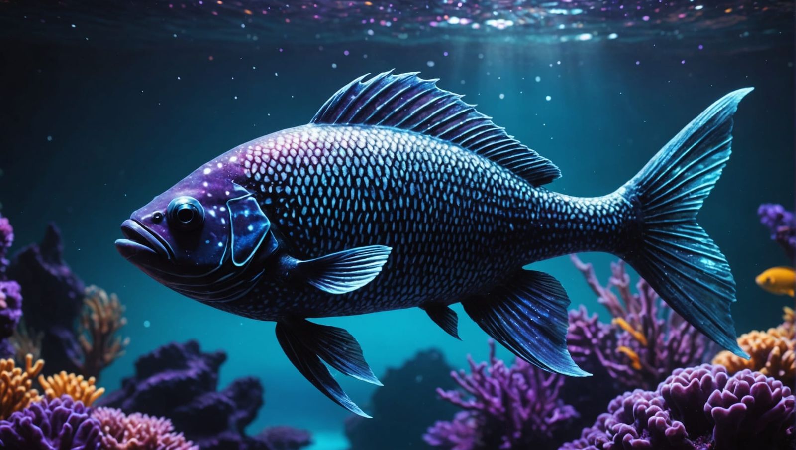 Double Exposure: Goth Mermaid in Underwater World