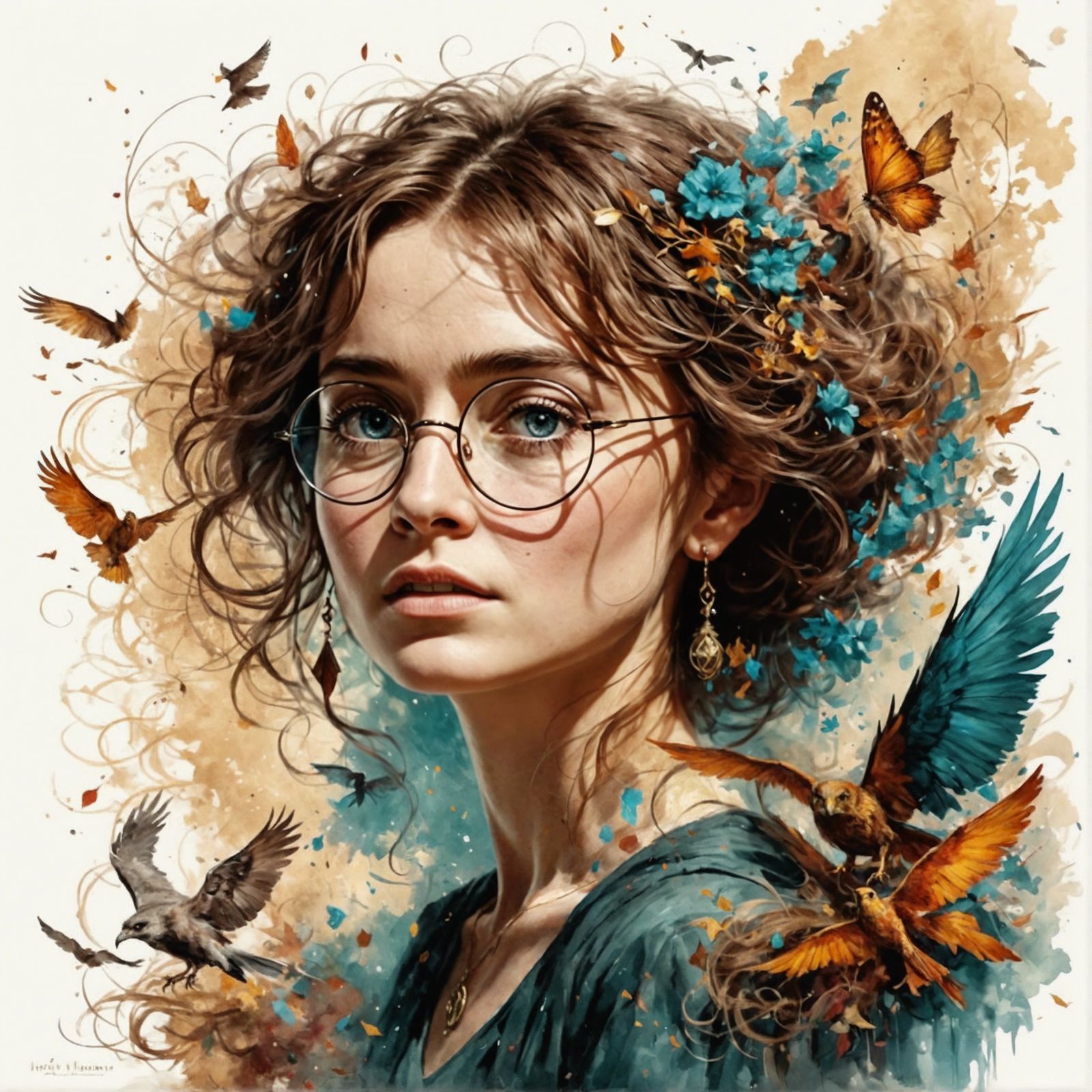 Harry Potter as Gorgeous Woman in Animation Style