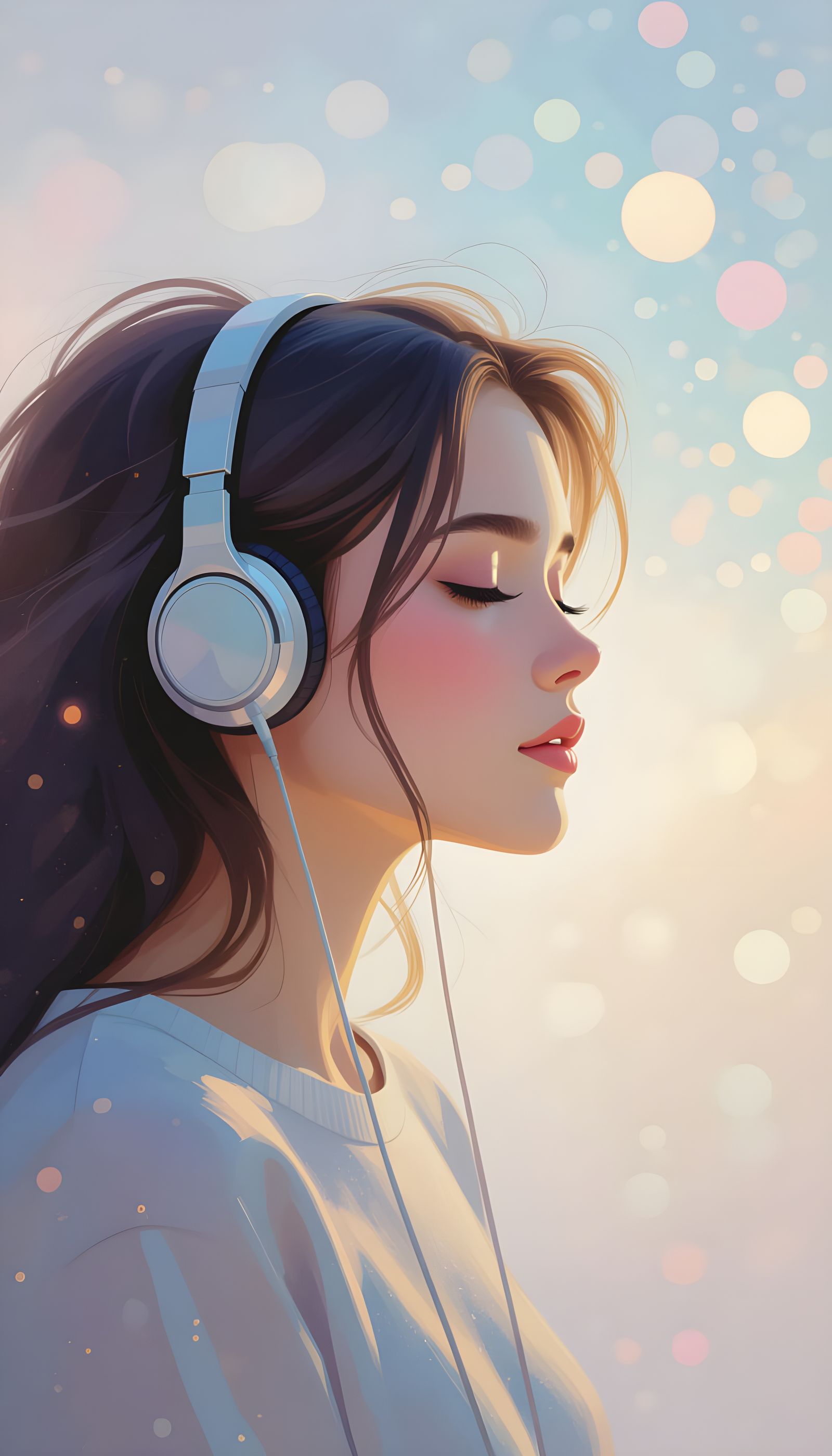 Girl Listening to Music, Dreaming of Another World