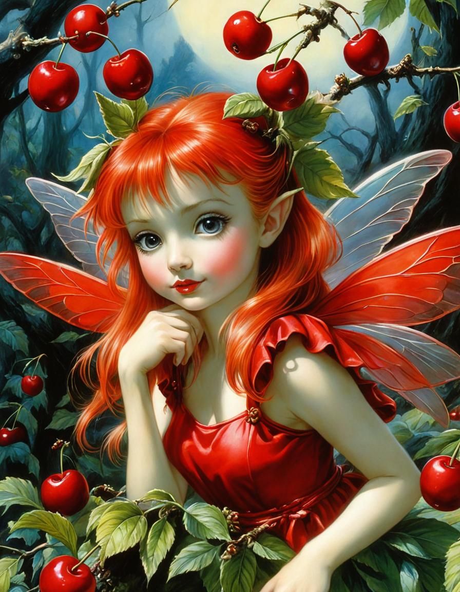 Cherry Fairies in Fantasy World, Pulp Novel Cover