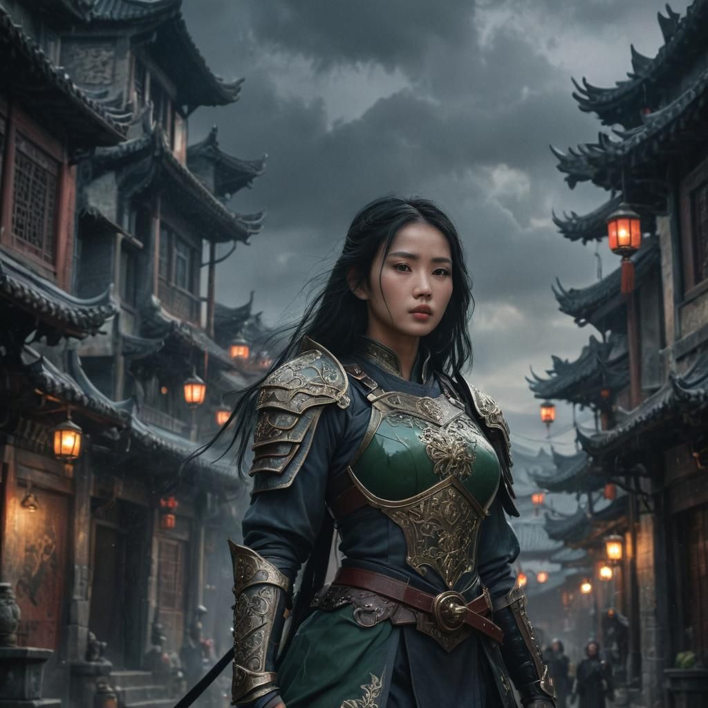 Stormy Medieval City: Dark Fantasy Concept Art