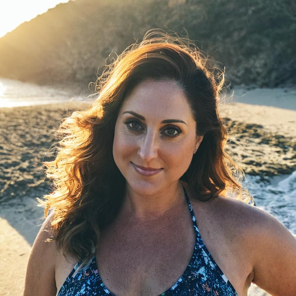 Curvy Woman Posing Confidently on the Beach