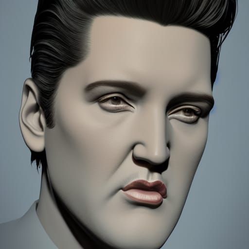 Elvis Presley Portrait in Art Nouveau Style