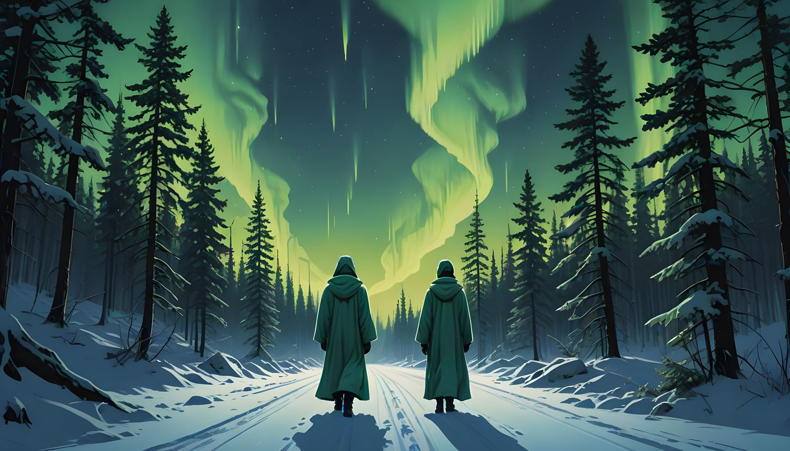 Aurora's Celestial Embrace in Ethereal Light