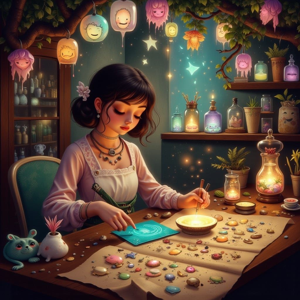 Magical charms creation in progress