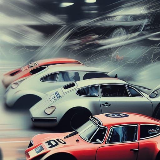 Symmetrical Sports Cars in Hyperrealistic Detail