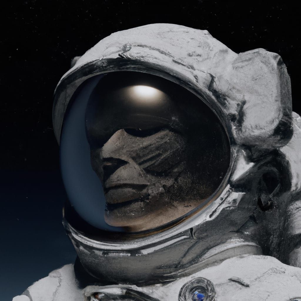 Astronaut on Moonscape with Volumetric Lighting